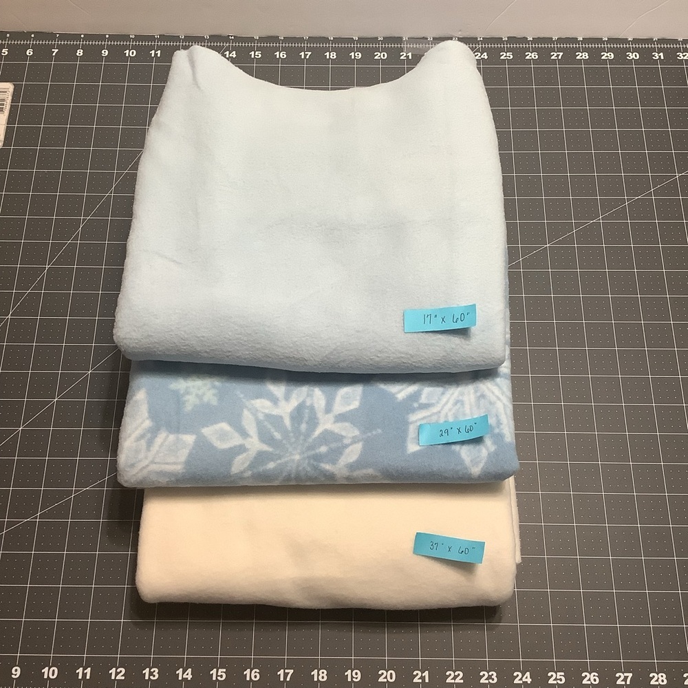 Lot of Fleece Snowflake, Blue and Ivory